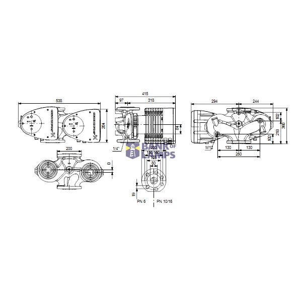 Circulator pump MAGNA1 D 80-60 F 360 1x230V PN10 image 2