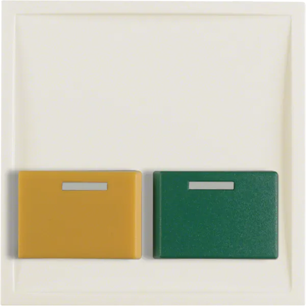 Central part with green and yellow off button, Berker S.1, cream, gloss image 1