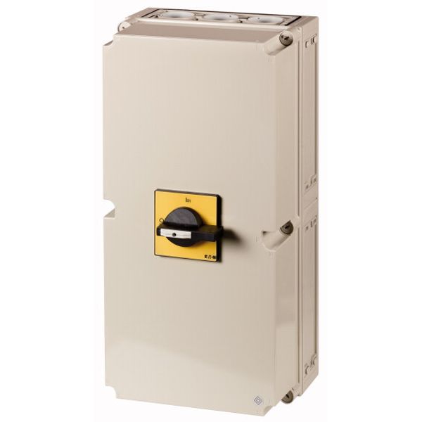 T8-3-8342/I48/SVB-SW/HI11 Main switch, T8, 315 A, surface mounting, 3 contact unit(s), 6 pole, 1 N/O, 1 N/C, STOP function, With black rotary handle and locking ring, Lockable image 1