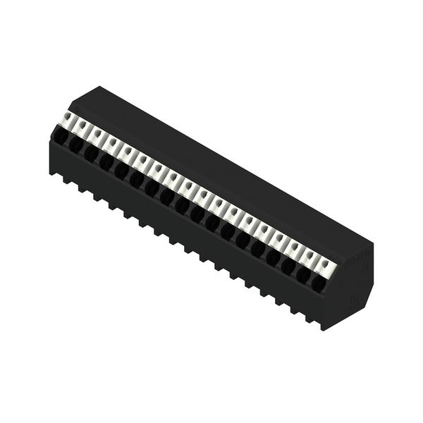 Printed circuit board terminals, 3.81 mm, Number of poles: 18, 135°, Solder pin length (l): 1.5 mm, black, PUSH IN with actuator, Clamping range, max. : 1.5 mm², Tube image 4