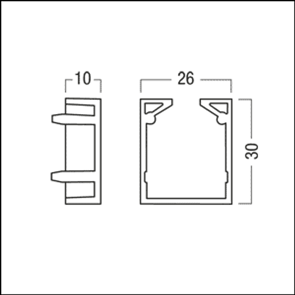 SUP2 TRACK U END PLATE ELECTR CON BK - Cover plate image 3