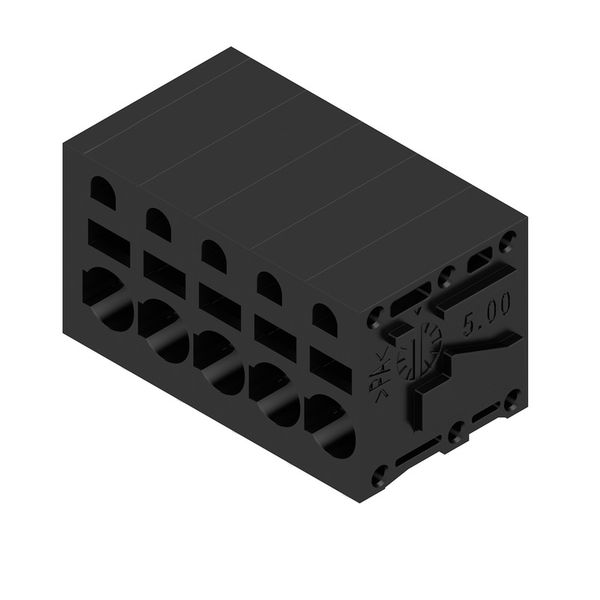 Printed circuit board terminals, 5.00 mm, Number of poles: 5, 90°, Solder pin length (l): 3.5 mm, tinned, black, PUSH IN without actuator, Clamping range, max. : 2.5 mm², Box image 4