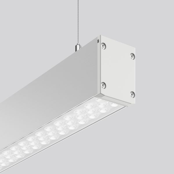 LINEDO single IP54, 40 W, 6100 lm, 830, aluminium, on/off Pendant lumi image 2