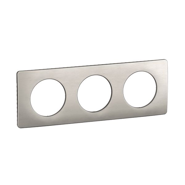 PLATE 3 GANG SATIN ALUMINIUM image 1