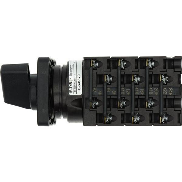 T0-6-8370/E Changeoverswitches, T0, 20 A, flush mounting, 6 contact unit(s), Contacts: 12, 90 °, maintained, Without 0 (Off) position, 1-2, Design number 8370 image 9