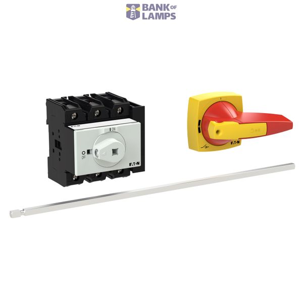 P3 Main switch, 80 A,Rear mounting, 3 pole, Form M4/K2-R, Red, Short t image 3