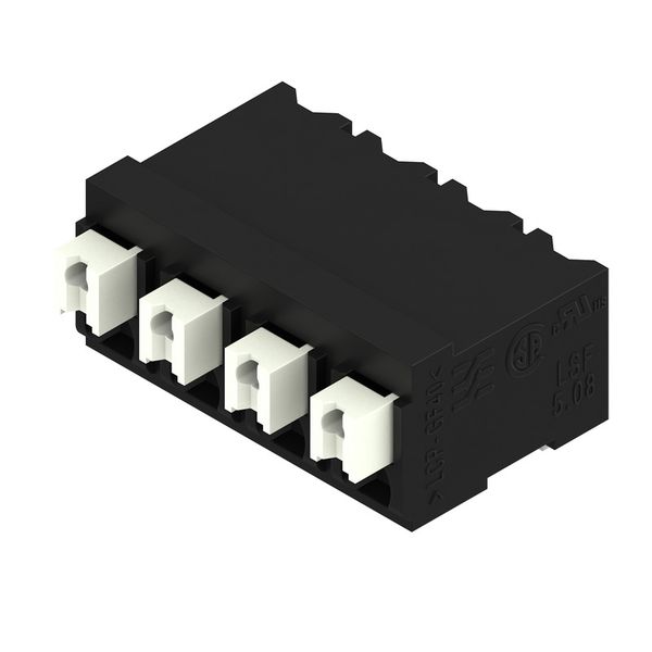 Printed circuit board terminals, 5.08 mm, Number of poles: 4, 90°, Solder pin length (l): 1.5 mm, black, PUSH IN with actuator, Clamping range, max. : 1.5 mm², Tape image 4