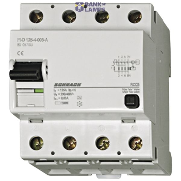 Residual current curcuit breaker 125A, 4-pole, 300mA,type AC image 1