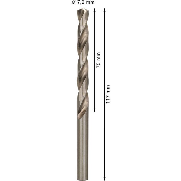 Metal drill bits HSS-G, DIN 338 7,9 x 75 x 117 mm 10 pcs. image 1