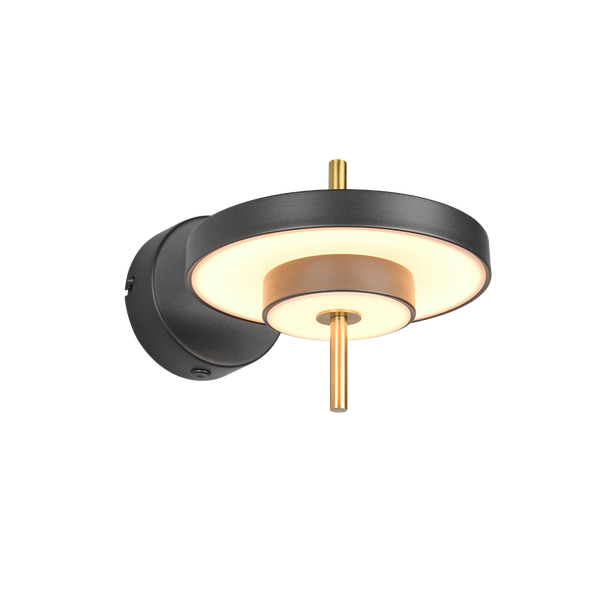 Keaton LED wall lamp matt black/brass image 1