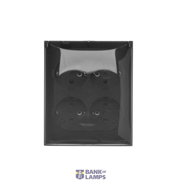 Quadruple socket outlet with SCHUKO earthing and shutters - IP44 version - transparent flap, 16A, Screw, black matt image 1