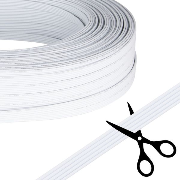 5-core flat PVC cable AWG 22/0.34 mm2, white image 1