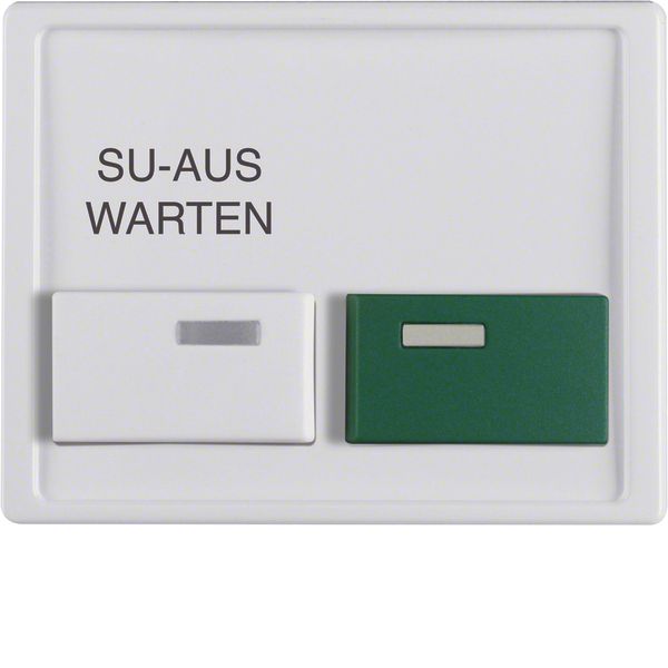 Centre plate w. green presence button/white acknowledge button, Arsys, image 1