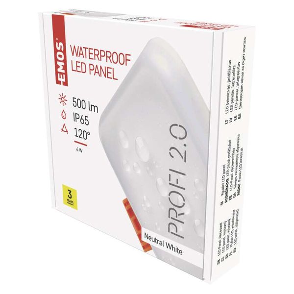 LED panel VIXXO 75×75 square, built-in, white, 6 W neutral white image 1