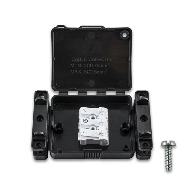 Installation box for connecting lights, 2x input, 1x output, 3 poles (L/N/PE) image 1