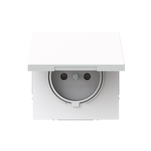 Socket with earthing pin with hinged cover Safety+ image 1