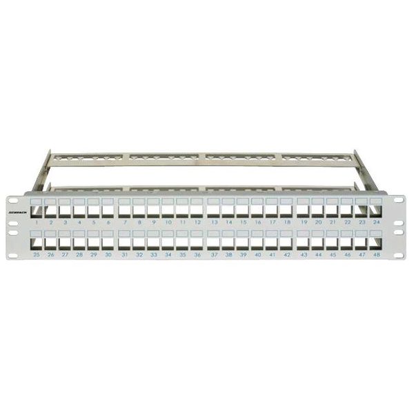 Patchpanel 19" empty for 48 modules (SFA)(SFB), 2U, RAL7035 image 1