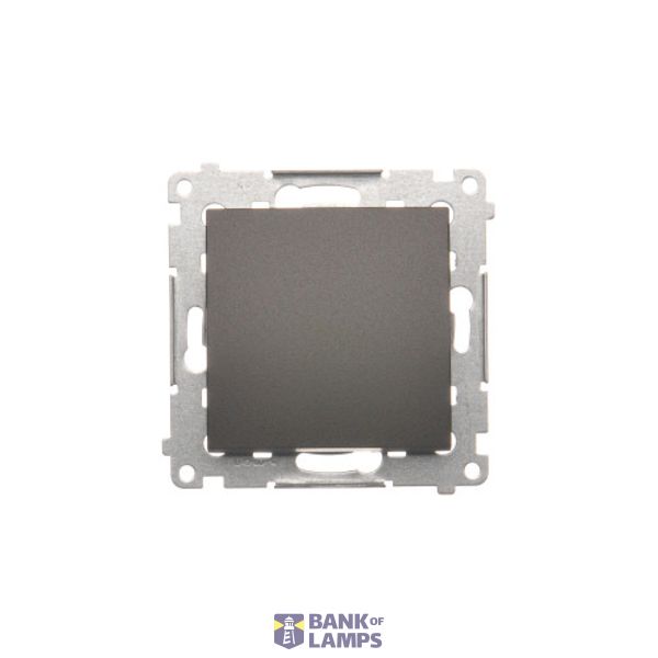 Two-way switch without pictogram, (module), 16AX, Screw, Bronze matt, metalic image 1