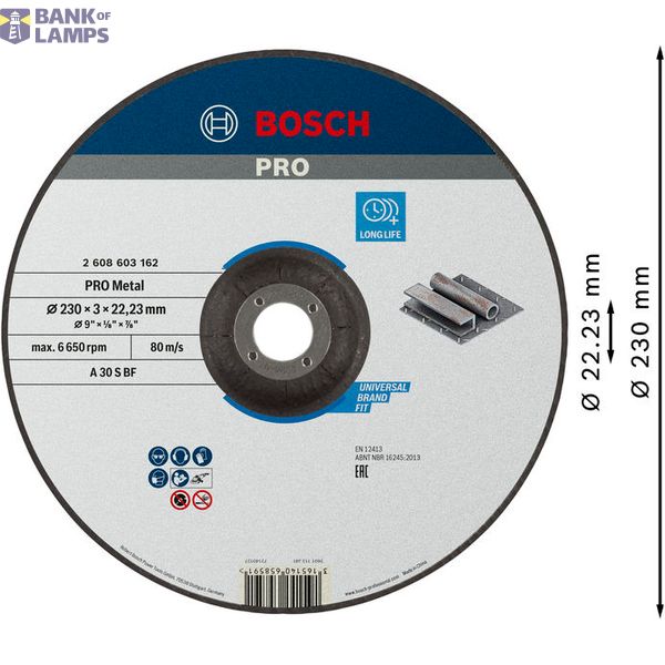 Standard for Metal cutting disc with depressed centre A 30 S BF, 230 mm, 22,23 mm, 3,0 mm image 2