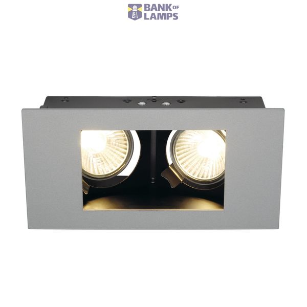 INDI REC 2S Downlight, GU10, pivotable, rechtangular, grey image 1