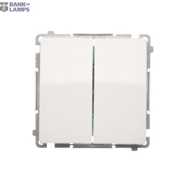 Two gang switch, (module), 10AX, quick connection, white image 1