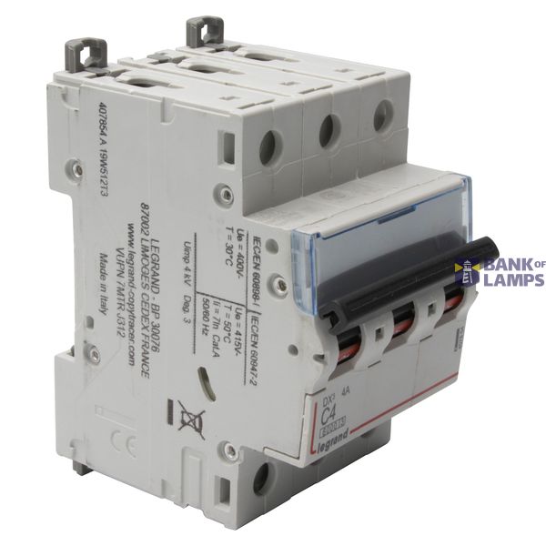 MCB - DX³ 6000 - 10 kA - 3P - 400 V~ - 4 A - C curve image 2