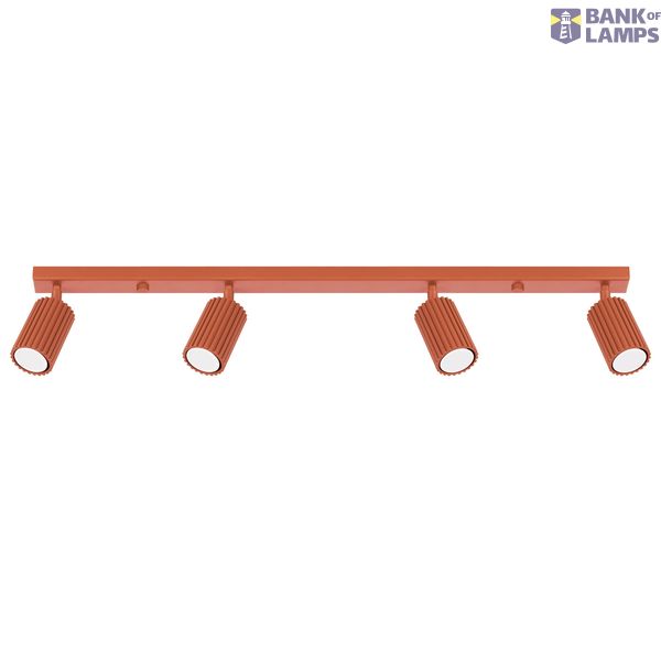 CEILING LAMP WITH SPOTLIGHTS ON A RED CARBON STRIP 4XGU10 image 3