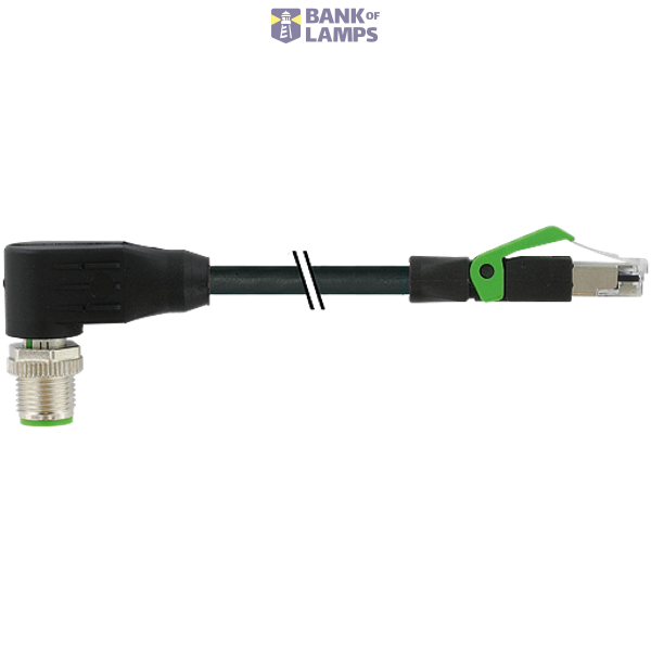 M12 male 90° D-cod. / RJ45 0° shielded PUR 1x4xAWG22 bk7.5m image 2