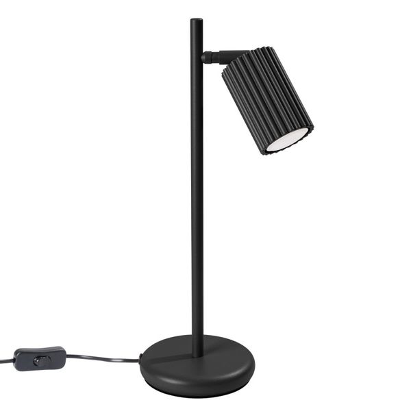BLACK DESK LAMP WITH A RUBBER-COATED DECORATIVE LAMP SHADE FROM THE KARBON SERIES image 1