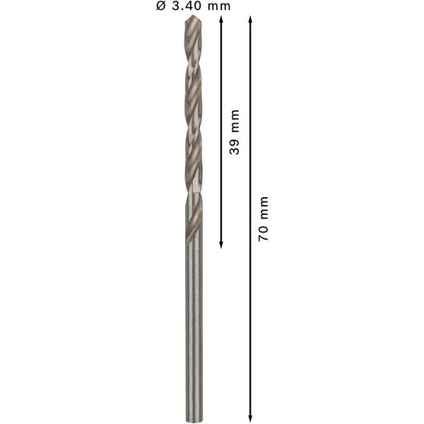 Metal drill bits HSS-G, DIN 338 3,4 x 39 x 70 mm 10 pcs. image 1