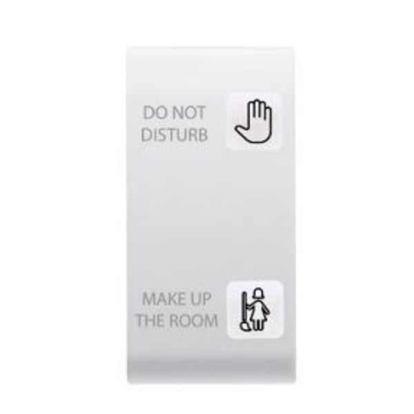 REPLACEABLE BUTTON KEY FOR PUSH-BUTTON PANEL - HOTEL SOLUTION - 2 LENSES - DND+MUR - 1 MODULE - SATIN WHITE - CHORUS image 1