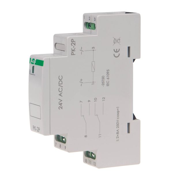 electromagnetic relay PK-2P 24 V image 1