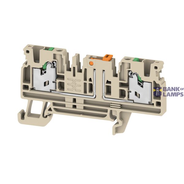 Test-disconnect terminal, SNAP IN, dark beige, 2.5 mm², 20 A, 500 V, N image 1