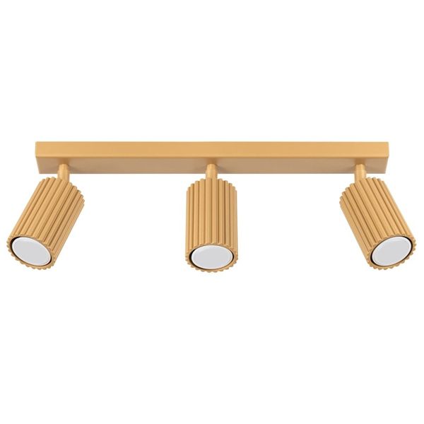 CEILING STRIP WITH THREE GOLDEN GU10 SPOTLIGHTS FROM THE CARBON SERIES image 1