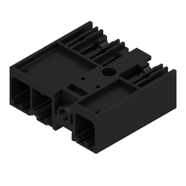 PCB plug-in connector, male header, closed side, Middle flange, THT solder connection, 7.62 mm, Number of poles: 3, 270°, Solder pin length (l): 3.5 mm, tinned, black, Box image 2