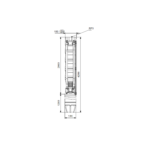 Submersible deepwell pump SP 46-24 Rp3 6&quot; 37kW 3X380-415V/50Hz image 3