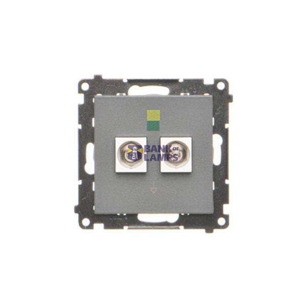 Double equipontential socket, module, graphite mat image 1