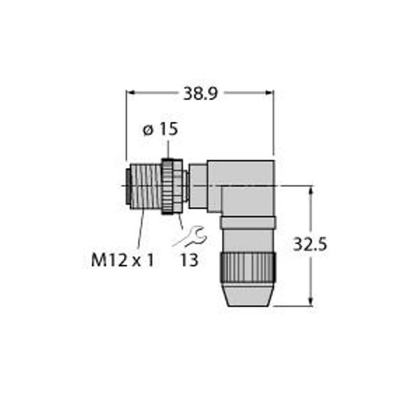 Field-Wireable Connector Male Connector M12 × 1, Angled   HAS8241-0 image 1
