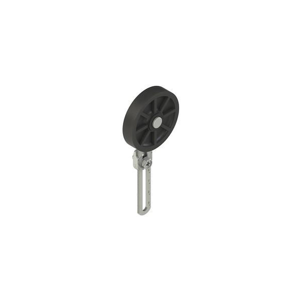 Adjustable length straight metal revolving lever with rubber roller, ? 50 mm image 1