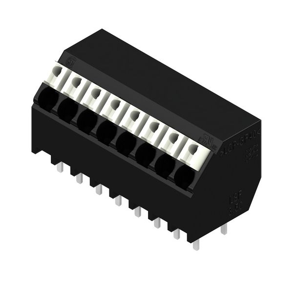 Printed circuit board terminals, 3.50 mm, Number of poles: 8, 135°, Solder pin length (l): 3.5 mm, black, PUSH IN with actuator, Clamping range, max. : 1.5 mm², Tube image 2