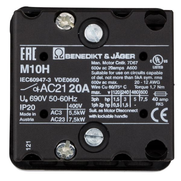 Start Stop Switch 1P, START, panel mounting image 4