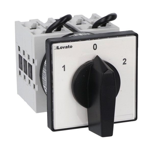 Rotary cam switch GX series, 3-phase motor reversing switch 40A, for front mounting with black handle, front plate 65X65mm image 1