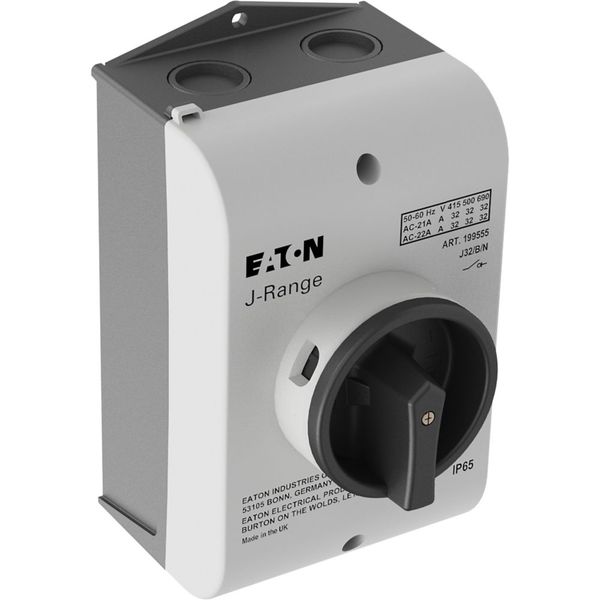 J32/B/N Main switch, 32 A, surface mounting, 3 pole + N, STOP function, With black rotary handle and locking ring, Lockable in the 0 (Off) position image 14