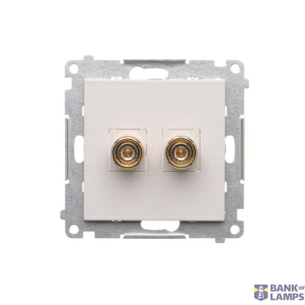 Loudspeaker socket, module, light gray matt image 1