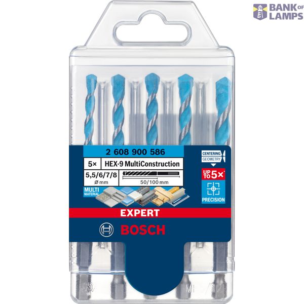 EXPERT HEX-9 MultiConstruction Drill Bit Set 5,5/6/6/7/8 mm 5-pc image 2