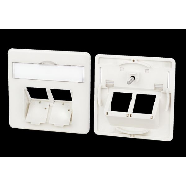 Central plate 50 x 50 mm 2 port, pearl white, E-DAT C6 image 2
