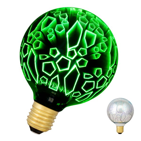 LED Magic 3D G95 E27 240V 4.5W Shards Green image 2
