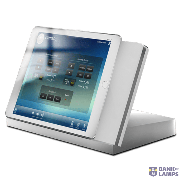 Table docking station with charging function, housing blue, glass cover white image 1