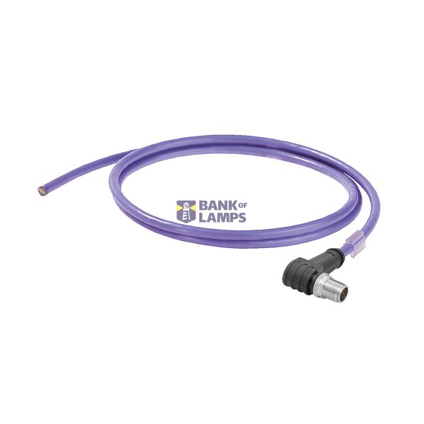 Ethernet Railway Cable (assembled), M12 X-type IP67 male, angled, Open image 1