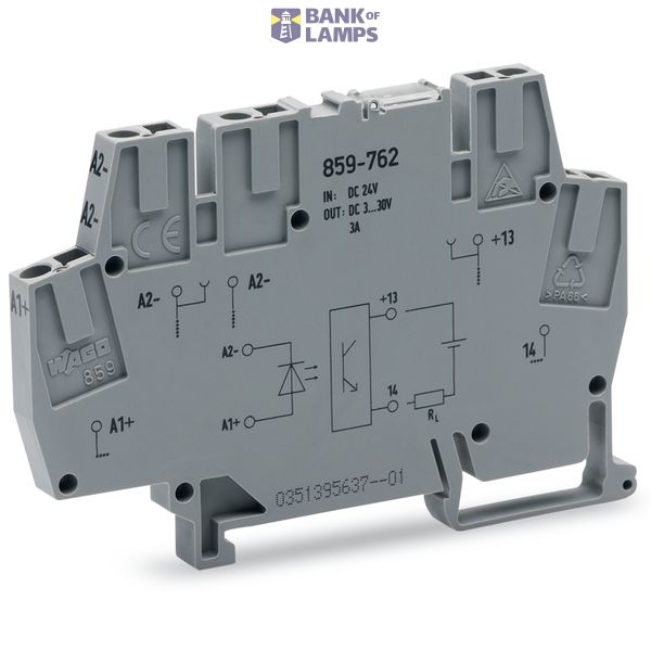859-762 Optocoupler module; Nominal input voltage: 24 VDC; Output voltage range: 3 … 30 VDC image 3